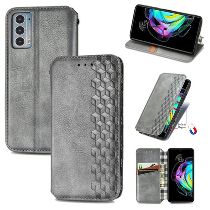 Magnetic PU leather flip phone wallet case with card slots, grey