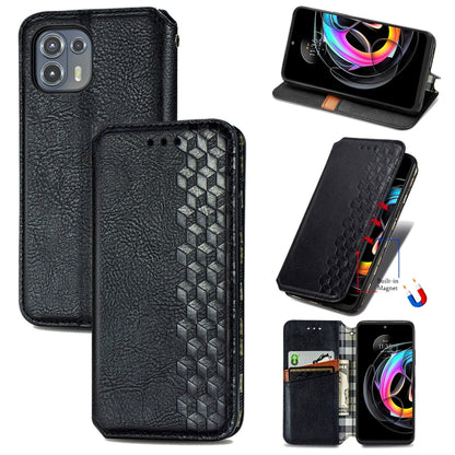 Black magnetic flip PU leather phone case with holder and card slots, textured grid pattern