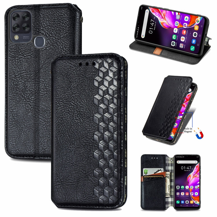 Black PU leather phone wallet case with card slots and magnetic flip cover