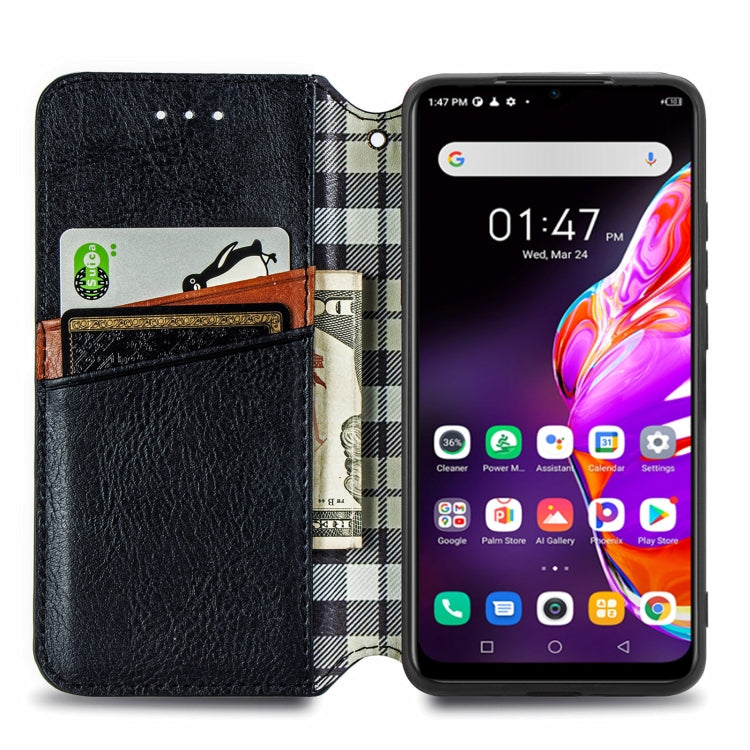 Black PU leather phone wallet case with card slots, magnetic flip cover and window