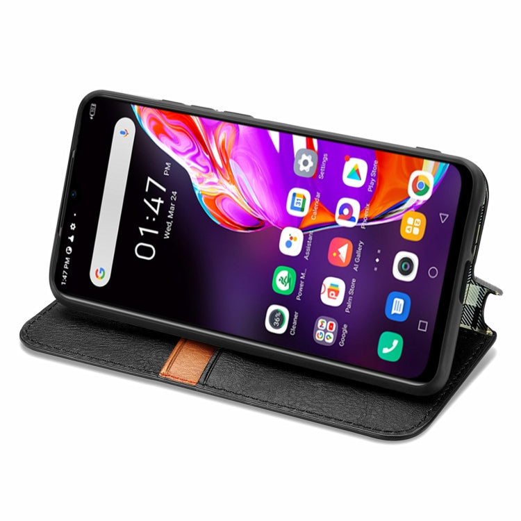 Black PU leather phone wallet case with magnetic flip stand and card slots