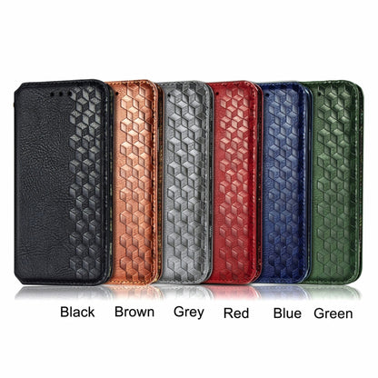 Set of six PU leather magnetic flip phone cases in Black, Brown, Grey, Red, Blue, Green