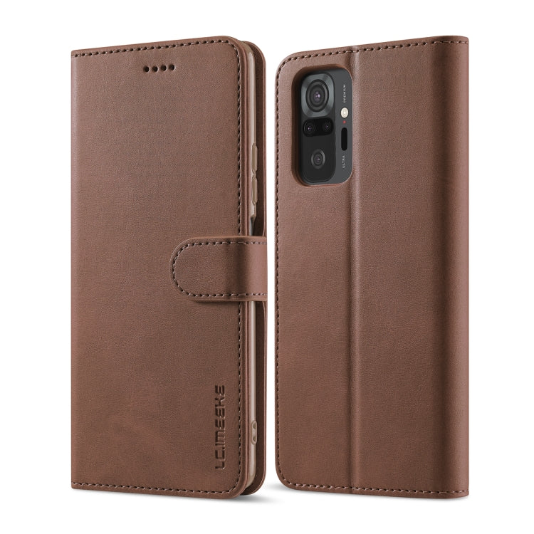 Brown leather flip phone case with horizontal card holder and camera cutout