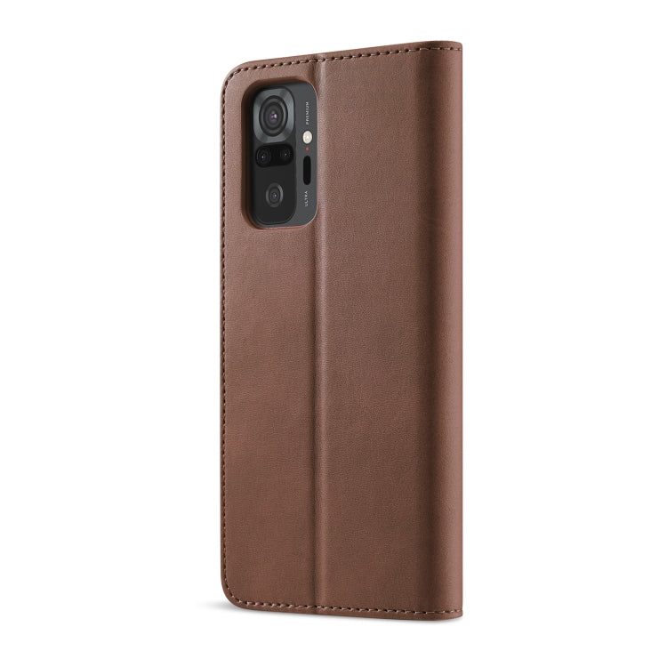 Brown leather phone case with camera cutout and slim protective back