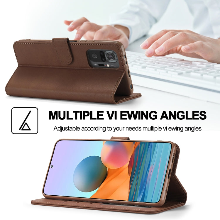 Brown leather flip wallet phone case with multiple viewing angle stand