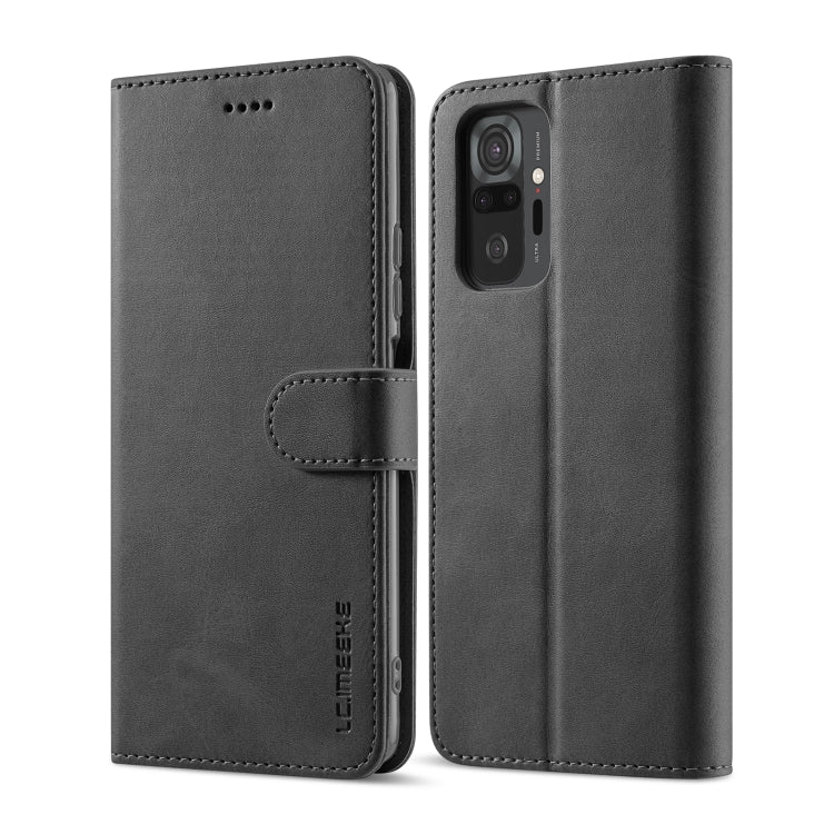 Black leather flip phone case with front card slot and camera cutout