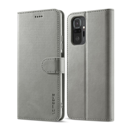 Gray textured leather folio phone case with horizontal flip cover and card holder flap