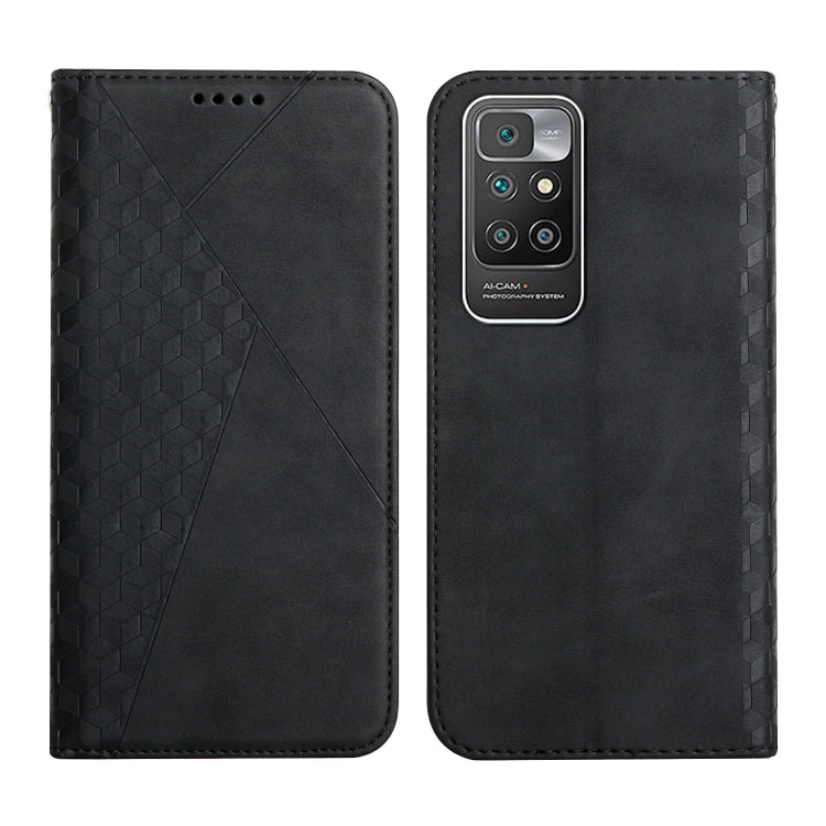 Black leather wallet flip phone case with diamond pattern panel and multi-camera cutout