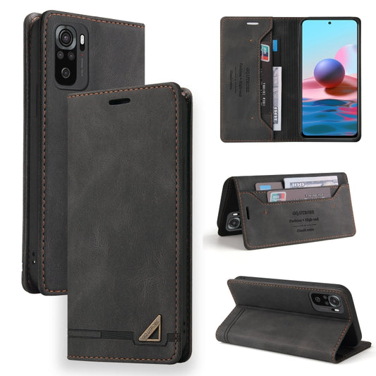 Black leather flip phone case with card slots and kickstand for Xiaomi Redmi phones