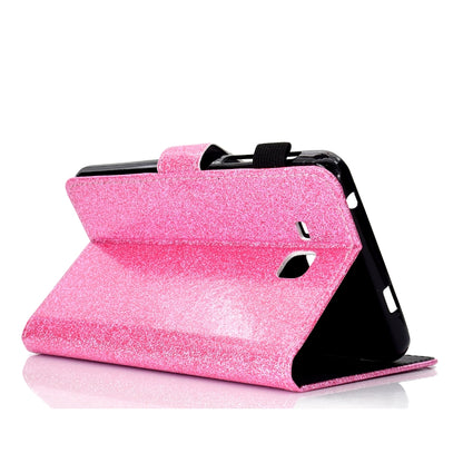 Pink glitter tablet flip stand cover with camera cutout