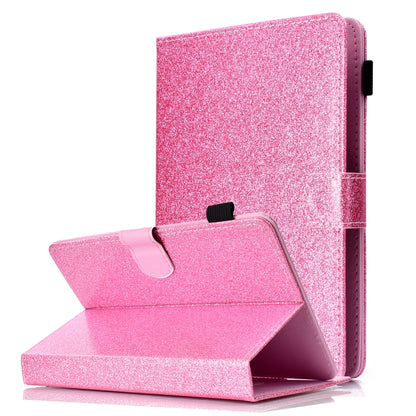 Pink glitter flip leather tablet case, open stand with card slot cover