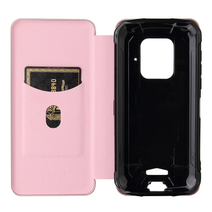 Pink flip phone case with card slot panel and protective back shell, magnetic closure.