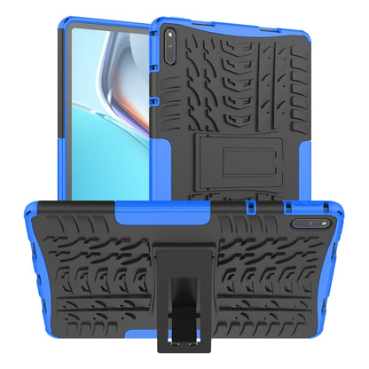 Blue shockproof protective case with tire-texture grip and front screen cover