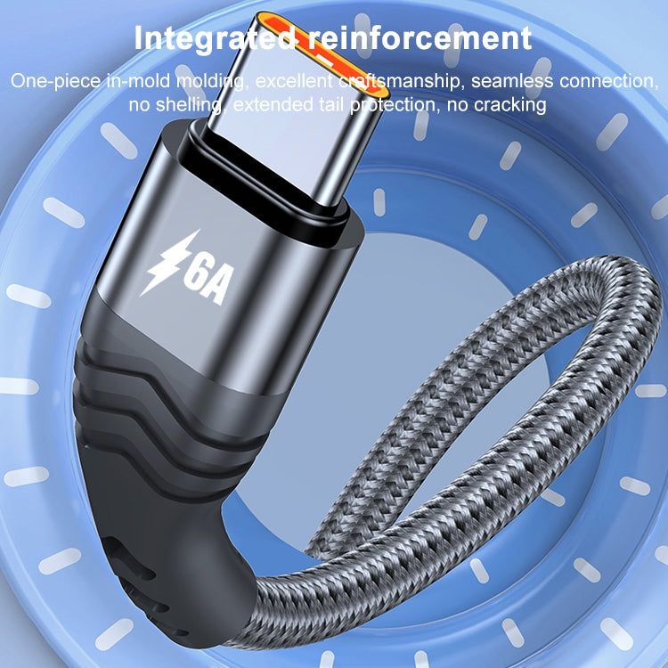 6A USB-A to USB-C fast charging cable with reinforced connector and braided sleeve