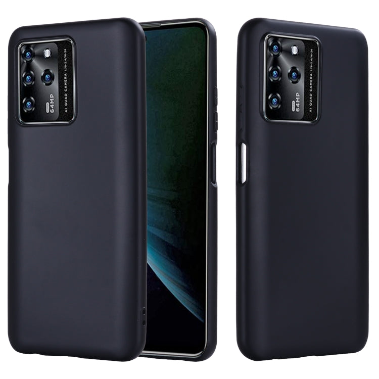Black liquid silicone full-coverage phone case with camera cutouts