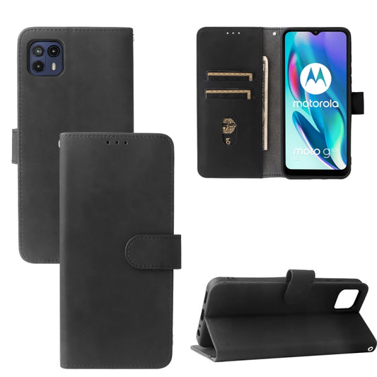 Black PU leather phone wallet case with magnetic flip closure and card slots, front and back