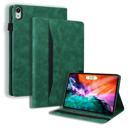 Green shockproof leather folio tablet case with kickstand and protective front cover.