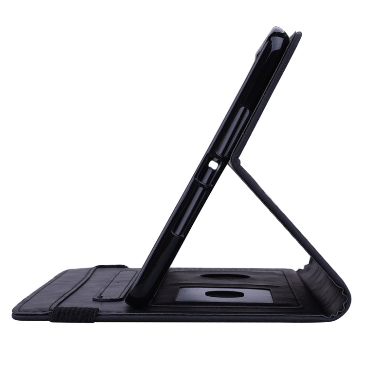 Embossed leather tablet case showing pen slot and flip-out kickstand