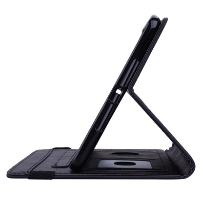 Embossed leather tablet case showing pen slot and flip-out kickstand