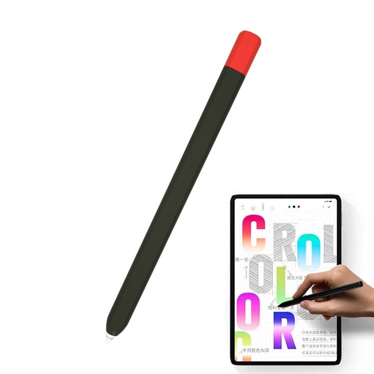 Stylus pen protective case, dark green body with red cap and fine tip
