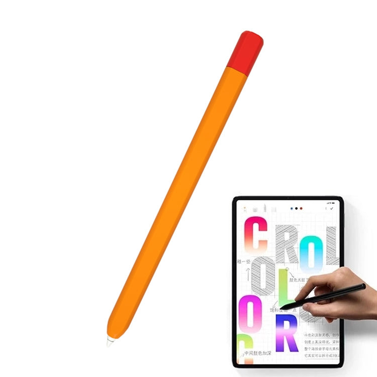 Stylus pen protective case, orange body with red cap and fine tip