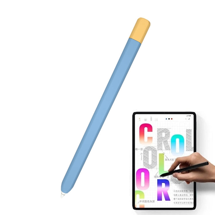 Stylus pen protective case, light blue body with tan cap and fine tip