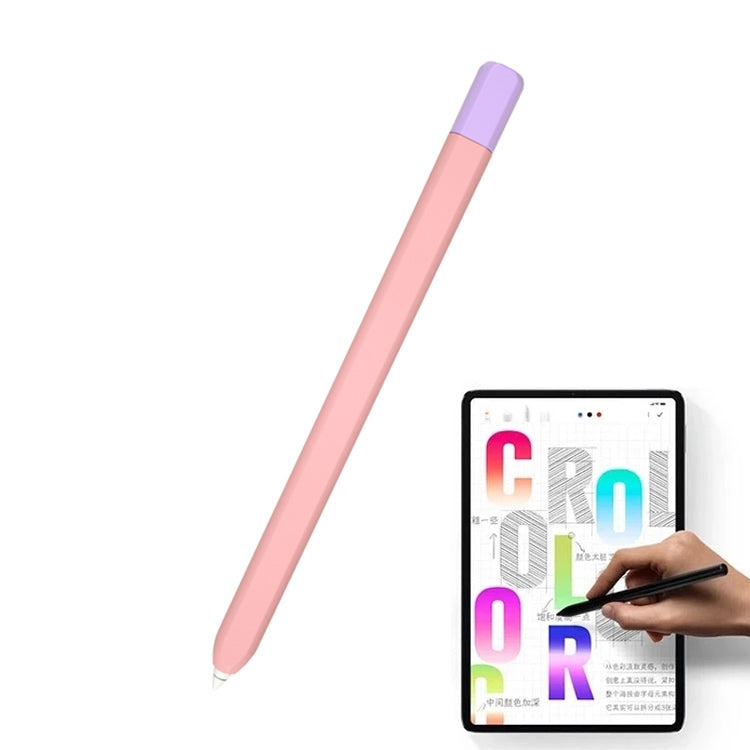 Stylus pen protective case, pink body with purple cap and fine tip