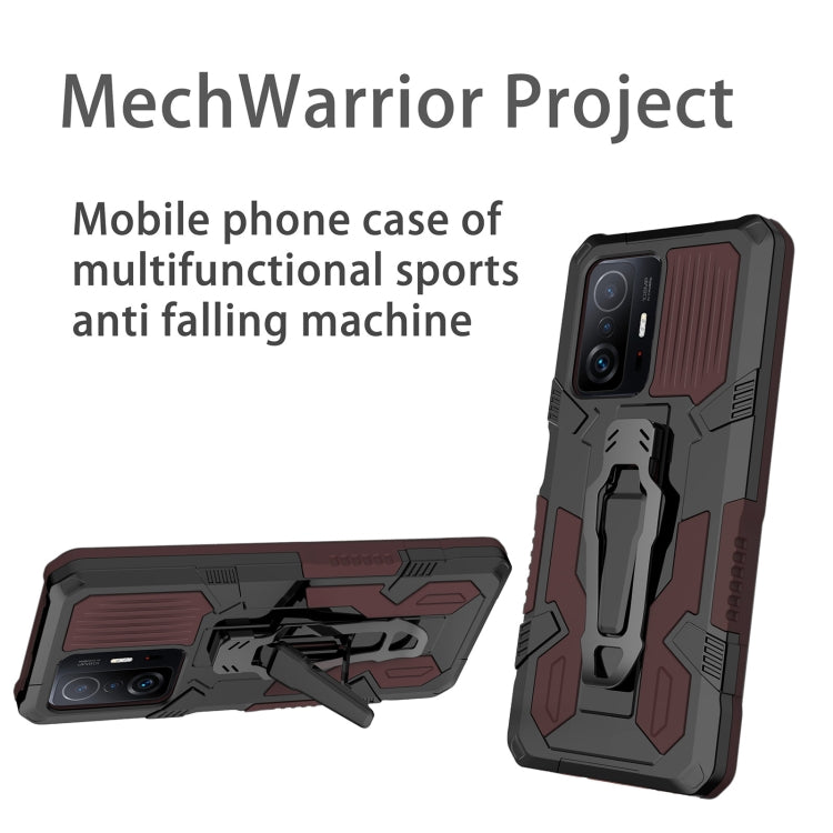 Rugged shockproof phone case, gray with brown accents and stand-style grip