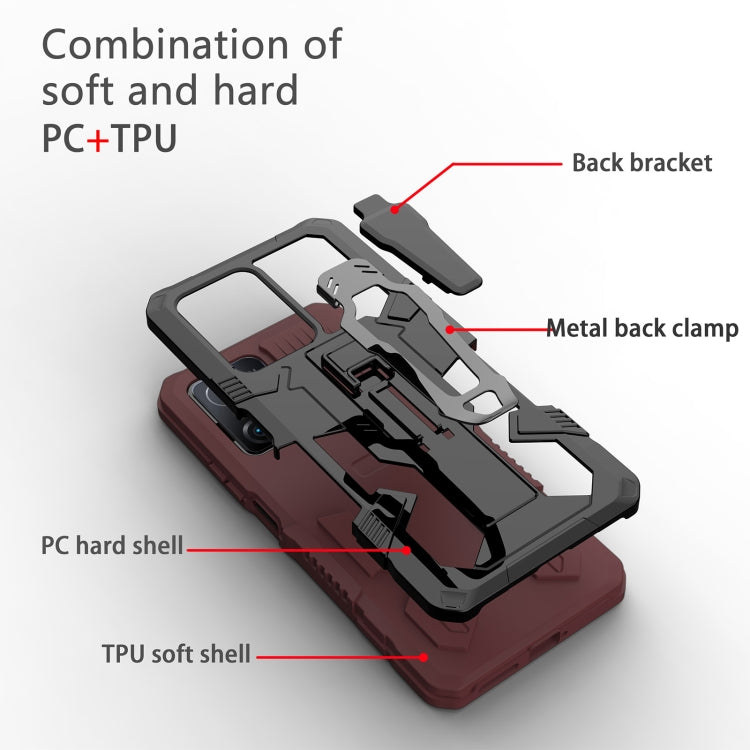 Rugged shockproof phone case showing PC hard shell and TPU soft shell layers