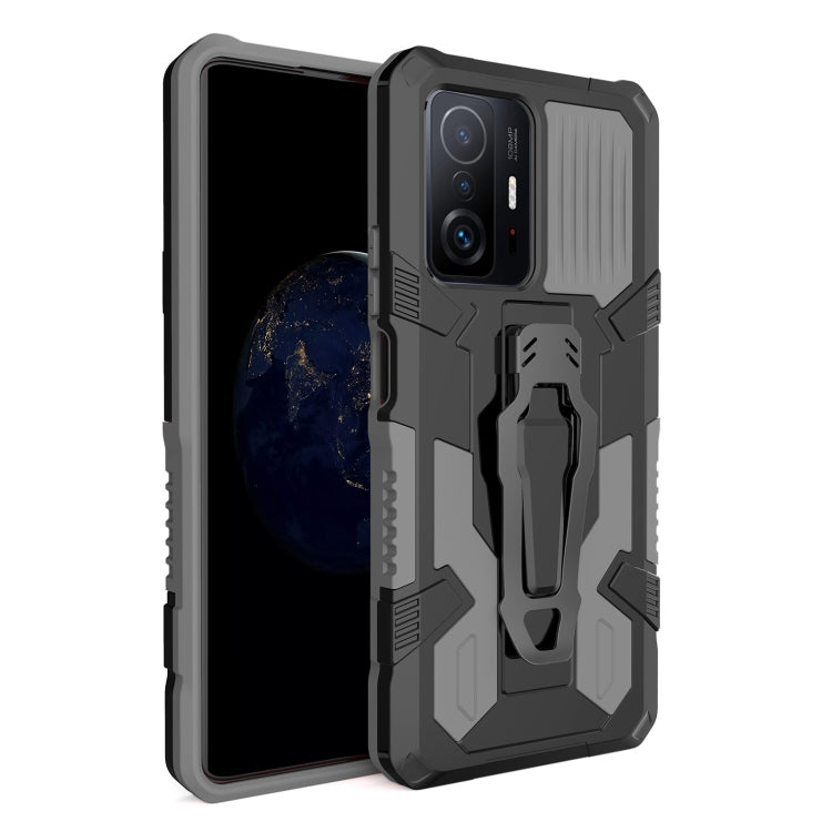 Rugged shockproof phone case with protective bumper, dark gray