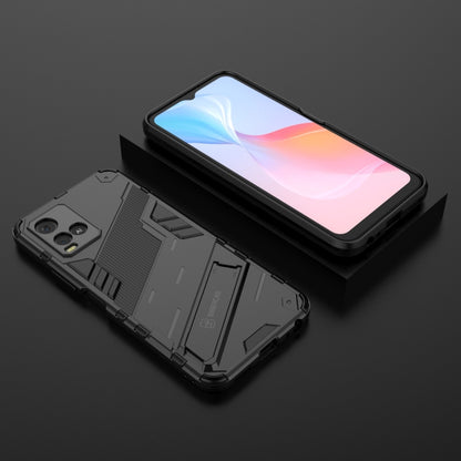 Black rugged 2-in-1 phone case with kickstand, shockproof TPU cover