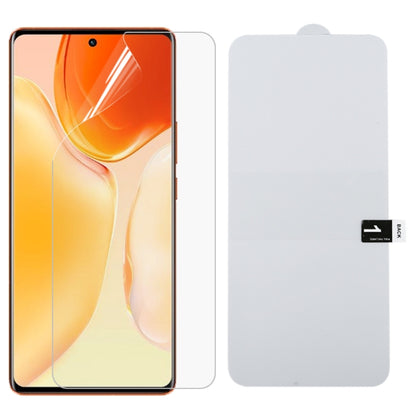 Full coverage hydrogel screen protector film set for smartphone screen and edges.