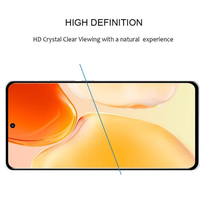 Curved edge tempered glass screen protector covering phone front display area