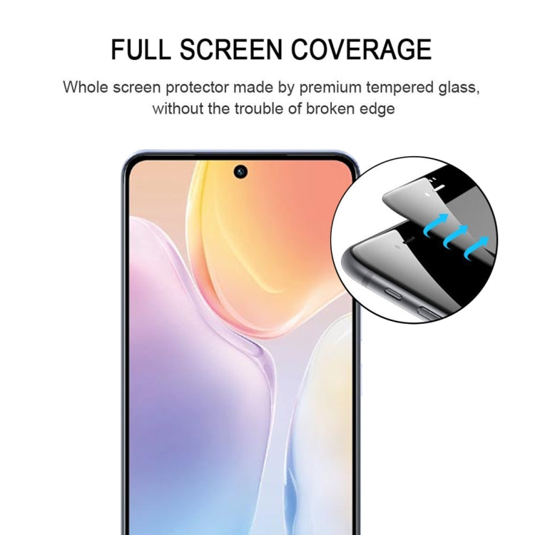 Full cover tempered glass screen protector with precise fit over smartphone display