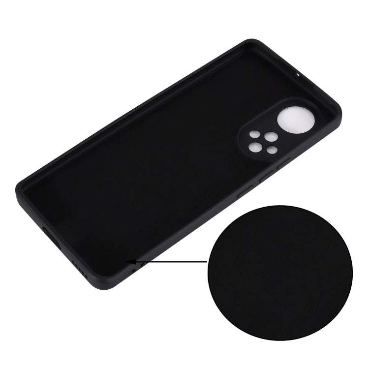 Black liquid silicone phone case with round accessory lens cover piece