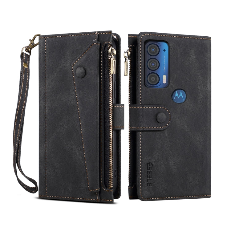 Black flip leather phone case with card slot and front phone cutout