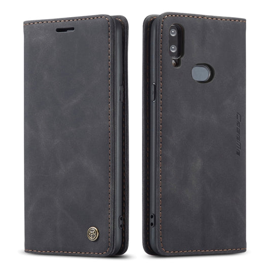 Multifunction leather flip phone case with card slot and holder, dark gray with tan stitching