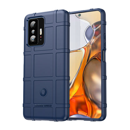 Shockproof TPU phone case, rugged full-coverage in blue with camera and port cutouts