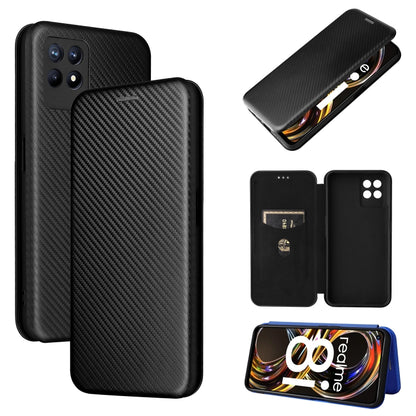 Black magnetic flip phone case with carbon fiber texture, card slot, TPU/PC/PU