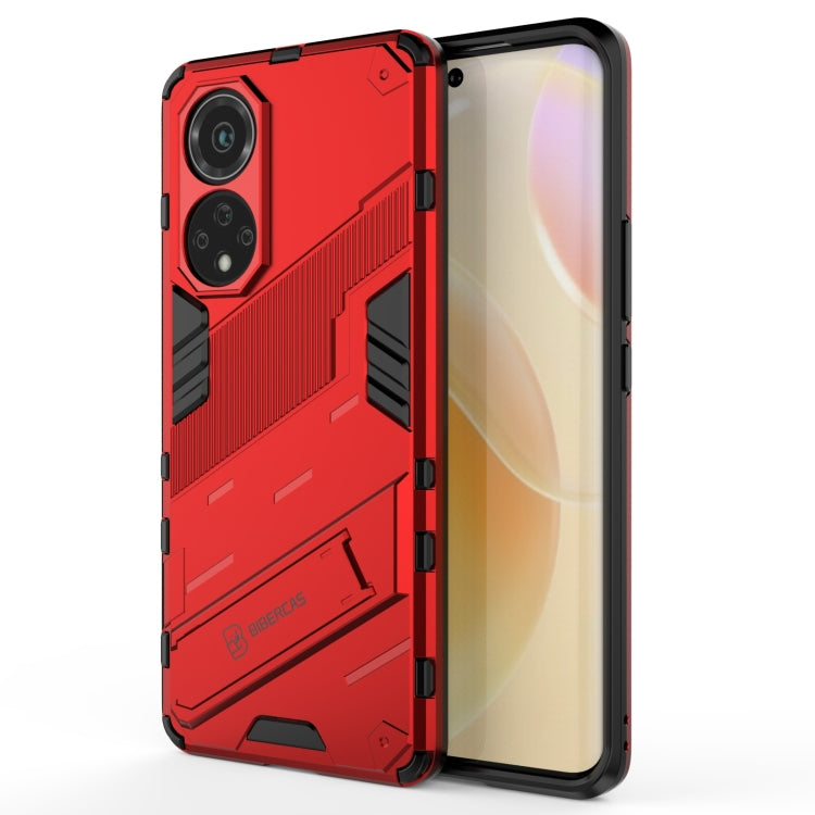 Red shockproof phone case with dual-layer armor design for Huawei nova 9