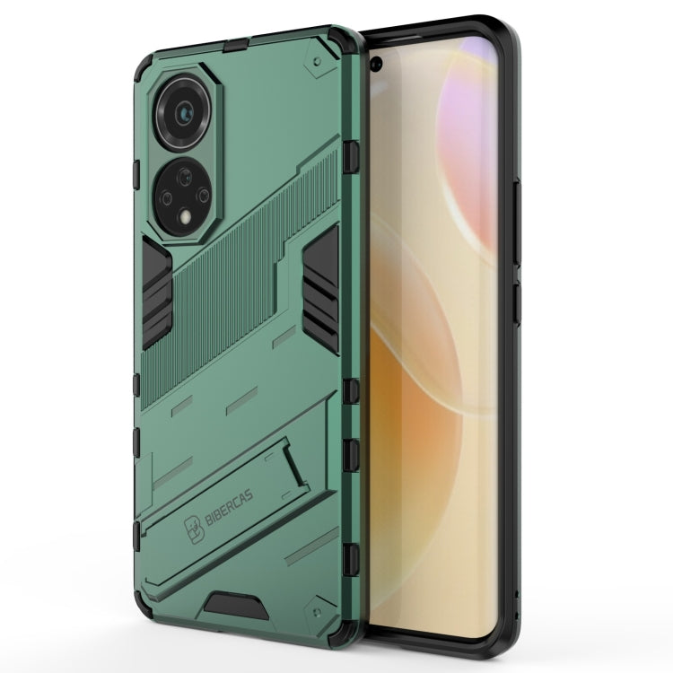 Green shockproof phone case with rugged armor frame for Huawei nova 9