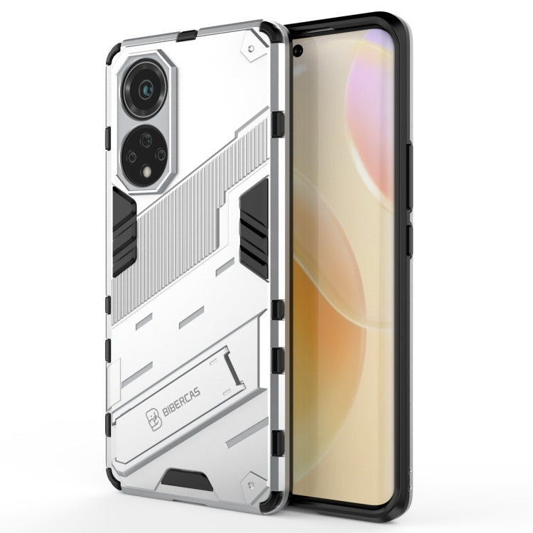 White shockproof phone case with rugged armor frame for Huawei nova 9