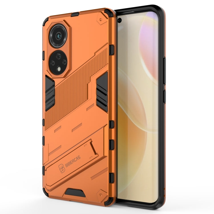 Orange shockproof phone case with dual-layer armor design for Huawei nova 9