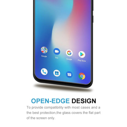 Tempered glass screen protector applied to smartphone front view