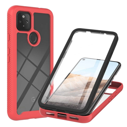 Red shockproof phone case with TPU bumper and raised screen and camera openings
