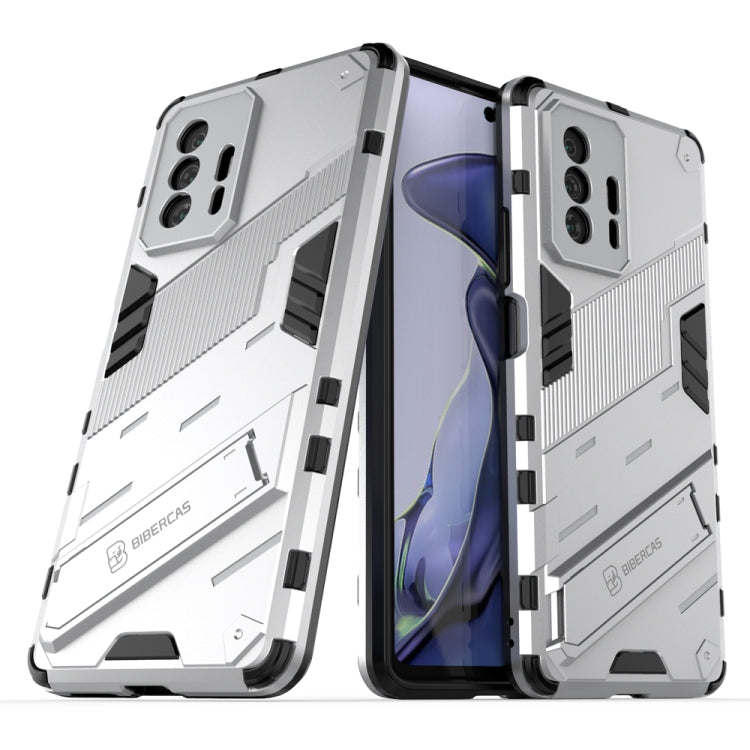 White rugged phone case with shockproof bumper and raised camera protection