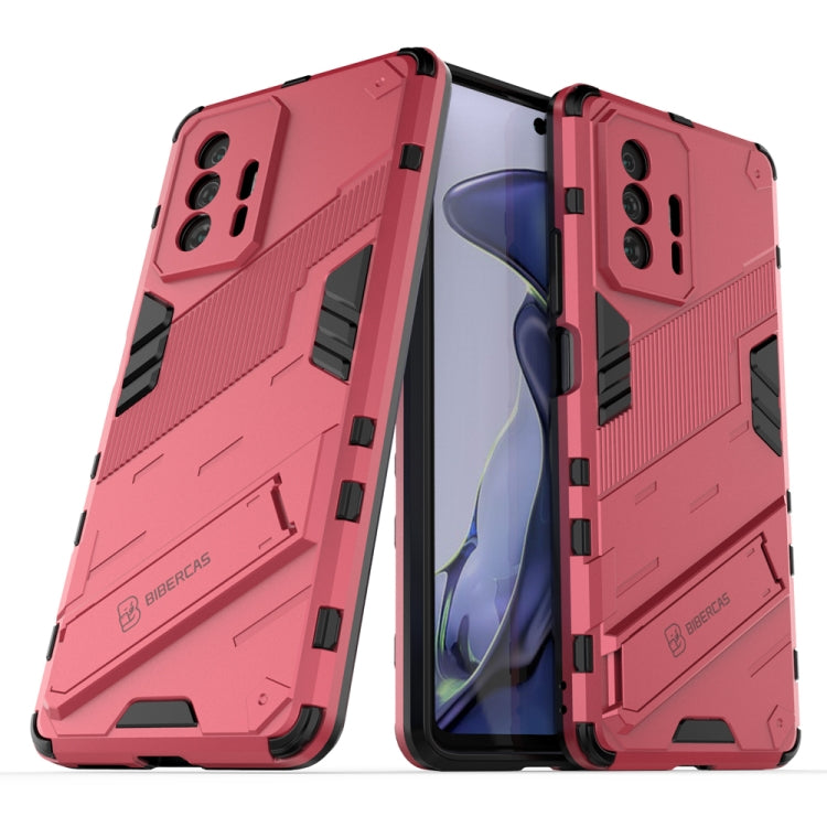 Red armored 2-piece shockproof phone case with raised camera cutouts