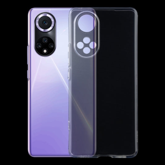 Transparent TPU phone case for a smartphone, with camera and button cutouts.