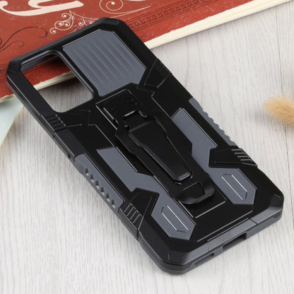 Rugged black phone case with textured grips and camera cutout, shockproof TPU/PC