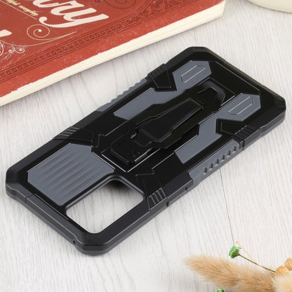 Rugged black phone case with textured paneling and camera opening, TPU/PC shockproof